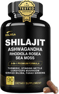Shilajit 9-in-1 Capsules – Organic Himalayan Complex with Ashwagandha, Sea Moss, Turmeric & More – Vegan, Lab-Tested, Immune & Energy Support for Men & Women – 90 Capsules