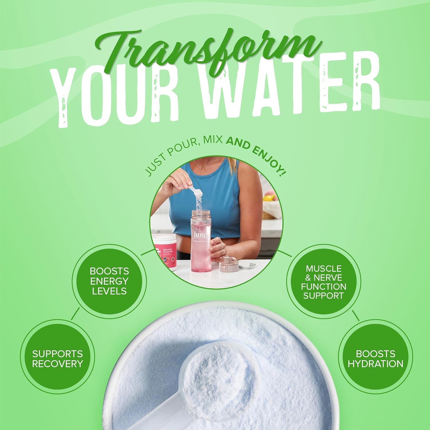 JUNP Electrolytes Powder No Sugar No Carbs, Mouthwatering Green Apple Keto Electrolyte Drink Mix, Potassium & Salt Hydration Powder Electrolytes Zero Calorie Sugar Free Electrolyte Powder, 90 Servings