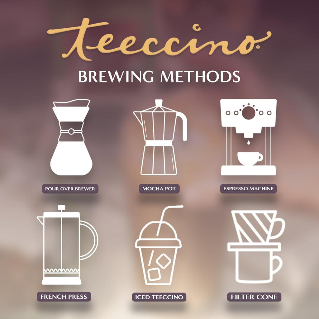 Teeccino Maple Pecan Herbal Tea - Rich & Roasted Herbal Tea That’s Caffeine Free & Prebiotic for Natural Energy, Coffee Alternative, 25 Count