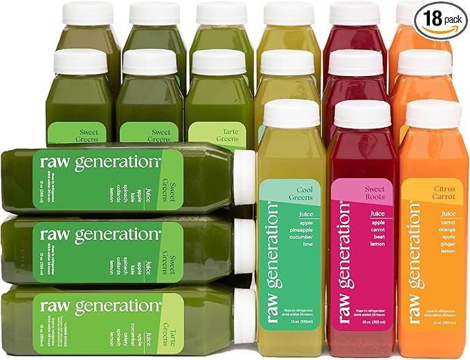 Raw Generation Skinny Juice Cleanse (3-Day) – Best Juice Cleanse for Detox and Weight Loss | Reduced Bloating & Increased Energy | 100% Raw & Cold-Pressed Juices