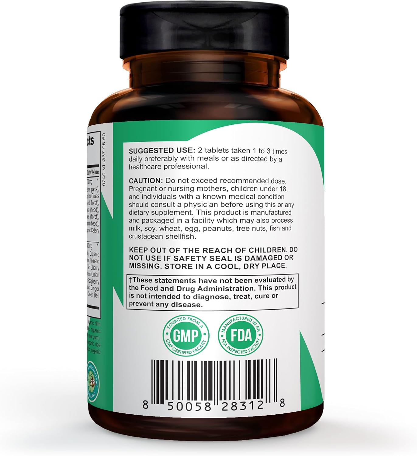 Pomona Wellness Super Greens Supplement, Full of Superfood Vitamins & Minerals, Fruits & Vegetable, Greens Powder for Bloating and Digestion, Gut Health, USDA Organic, Non-GMO, 60 Tablets