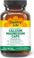 Country Life Target-Mins Calcium Magnesium Complex - 1000mg Calcium, 500mg Magnesium, Gluten-Free Supplement for Bone Health