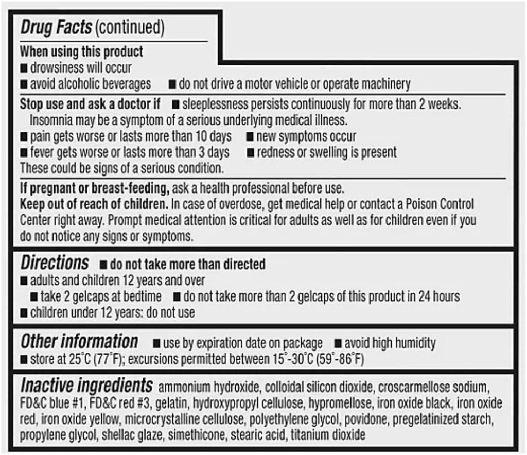 Acetaminophen PM Extra Strength 375 Gelcaps| Pain Reliever & Fever Reducer for Migraines, Joint, Muscle or Back, and Menstrual Pain - Extra Strength Acetaminophen PM, 500mg - 375 Gelcaps (Pack of 1)