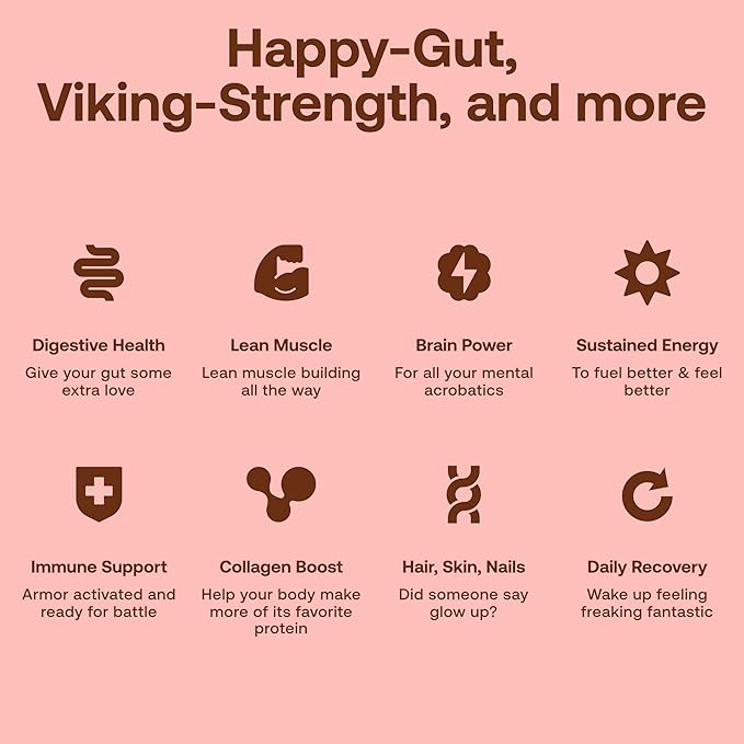 Happy Viking Chocolate Protein + Superfoods Powder, Created by Venus Williams, 30G Protein, Low Carb, Keto, Vegan, Gluten-Free, Non-GMO, Complete Meal Replacement, 1 Bag