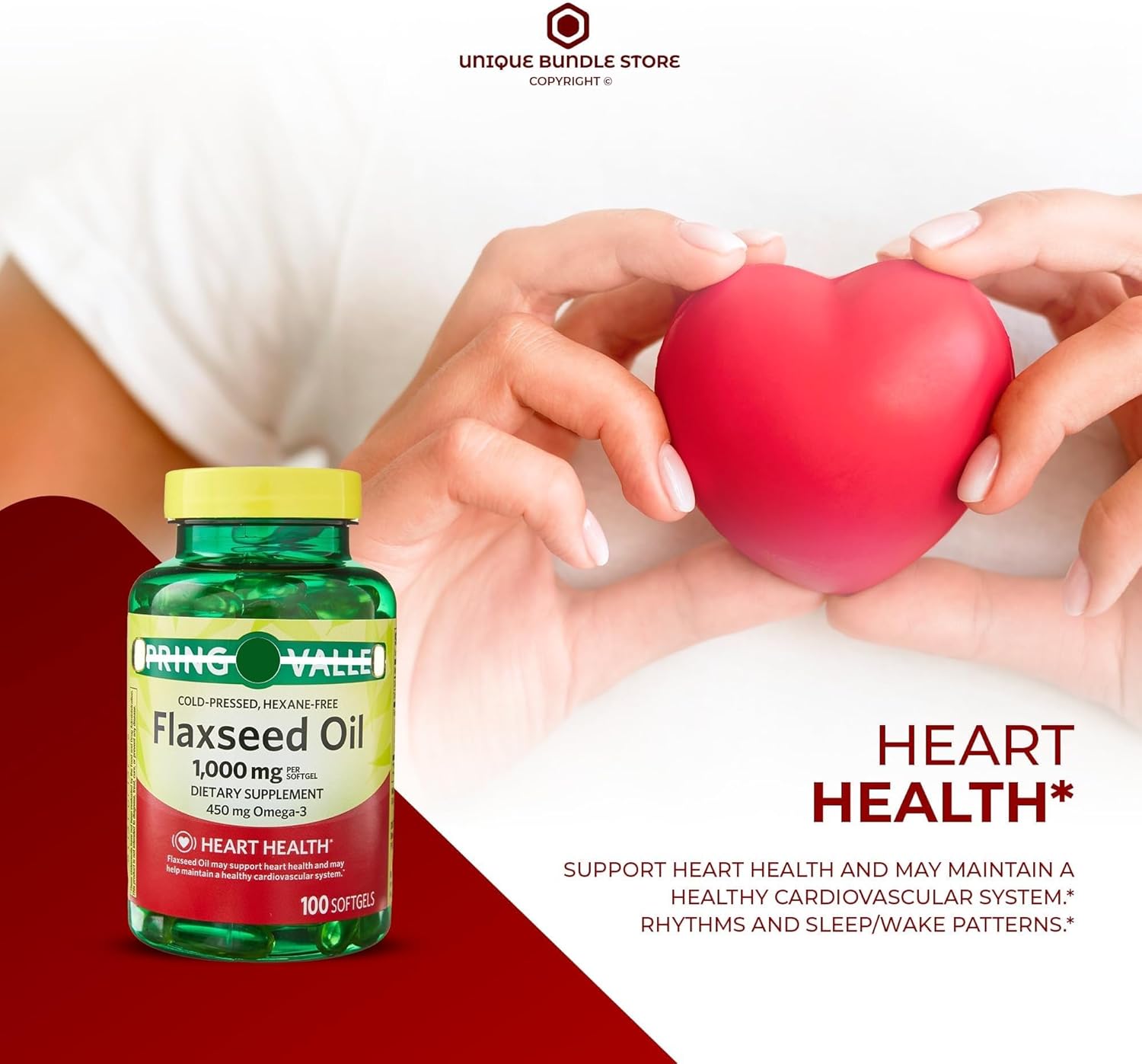 Flaxseed Oil 1000mg, 100 Softgels - Dietary Supplement + 7 Day Pill Organizer Included (Pack of 1)