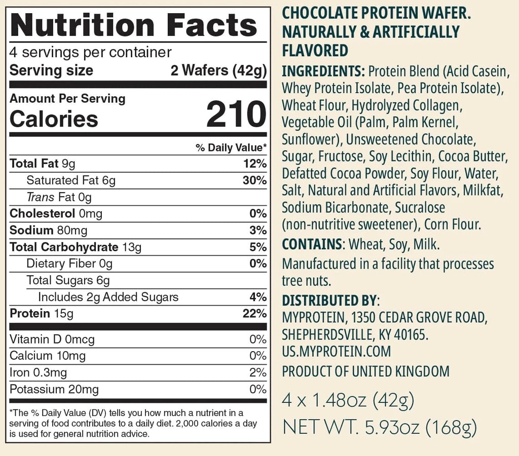 Myprotein Protein Bars, Crispy Protein Wafers, 15g High Protein Snacks, Box of 10 Chocolate Raspberry Wafers Packs, Milk & Whey Protein Isolate, Light & Crunchy