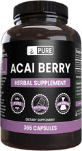 PURE ORIGINAL INGREDIENTS Acai Berry (365 Capsules) No Magnesium Or Rice Fillers, Always Pure, Lab Verified