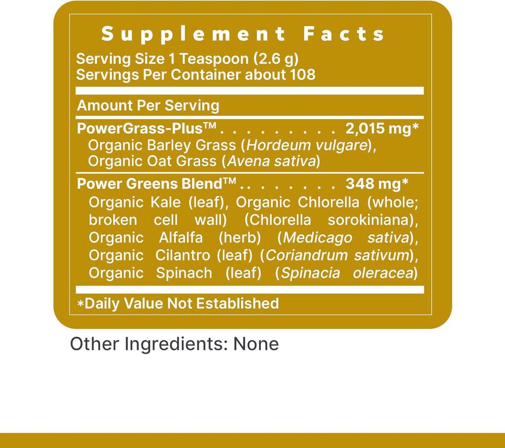 Premier Research Labs Premier Organic Greens - Super Greens Powder, Greens Superfood Powder for Drinks, Green Juice, Nutrition Support, Supergreens for Men & Women, Spinach, Alfalfa, Chlorella - 10 oz