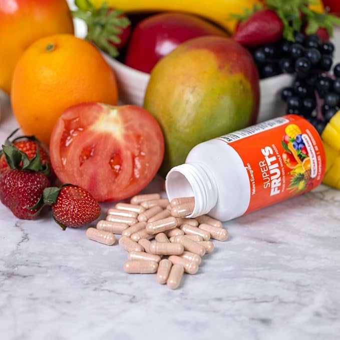 Fruits and Veggies Supplement - Nature Fruits and Vegetables Supplements - Vegan, Non GMO, Soy Free, Superfood Vitamins & Minerals Nutritional Balance - (Total 180 Capsules - Pack of 2) Made in USA