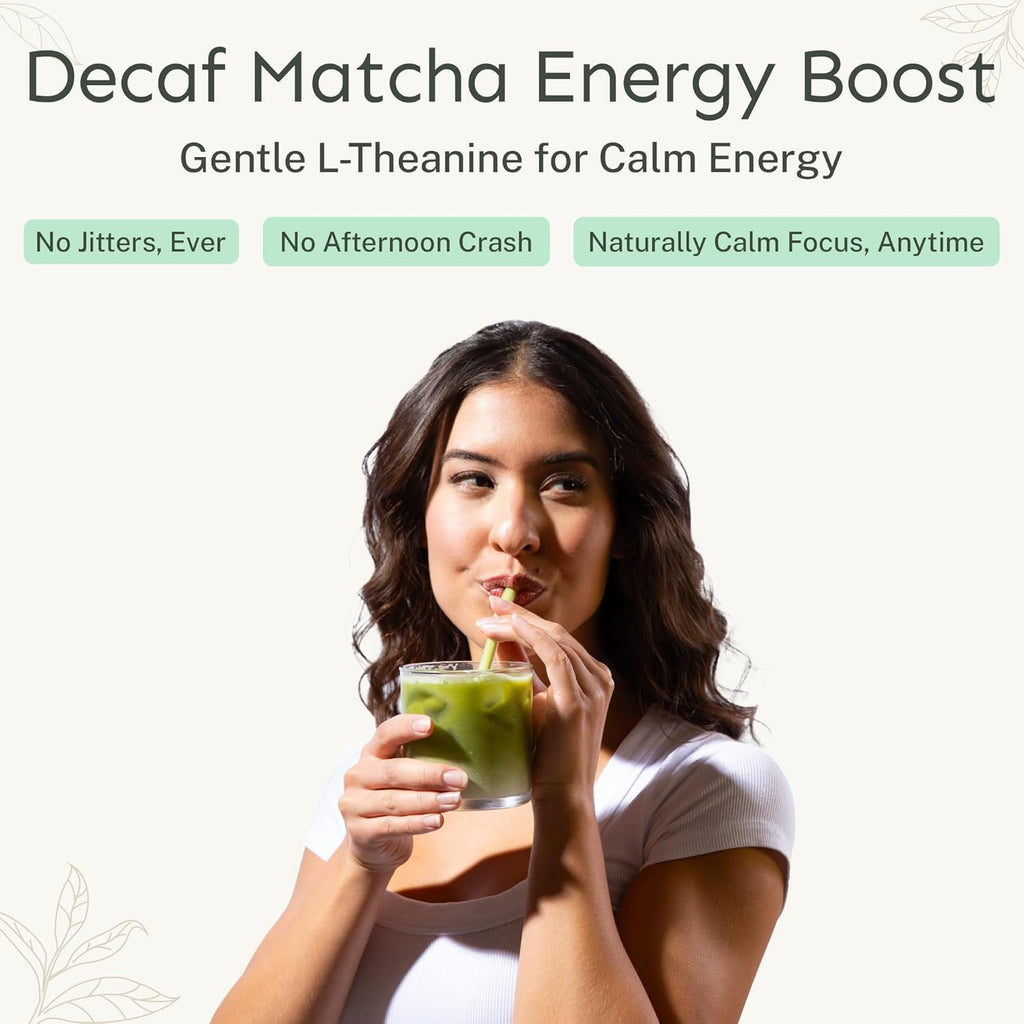 Yu Tea Organic Decaf Matcha Powder Ceremonial Grade, 30 Instant Packets | Rich in Antioxidants & L-Theanine, Low Caffeine | Unsweetened Grade A Japanese Green Tea Powder | Single Serve Sticks