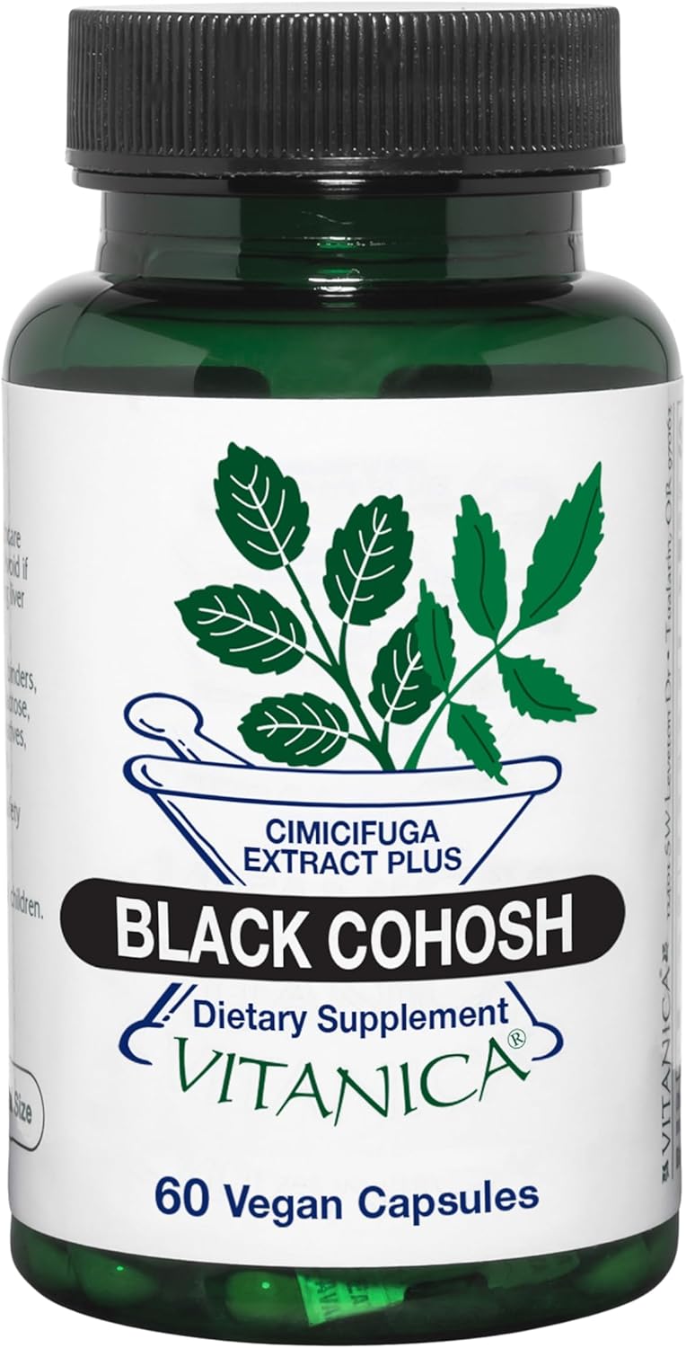 Vitanica Black Cohosh, Cimicifuga Extract Plus, Vegan, 60 Capsules