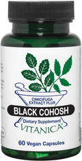 Vitanica Black Cohosh, Cimicifuga Extract Plus, Vegan, 60 Capsules
