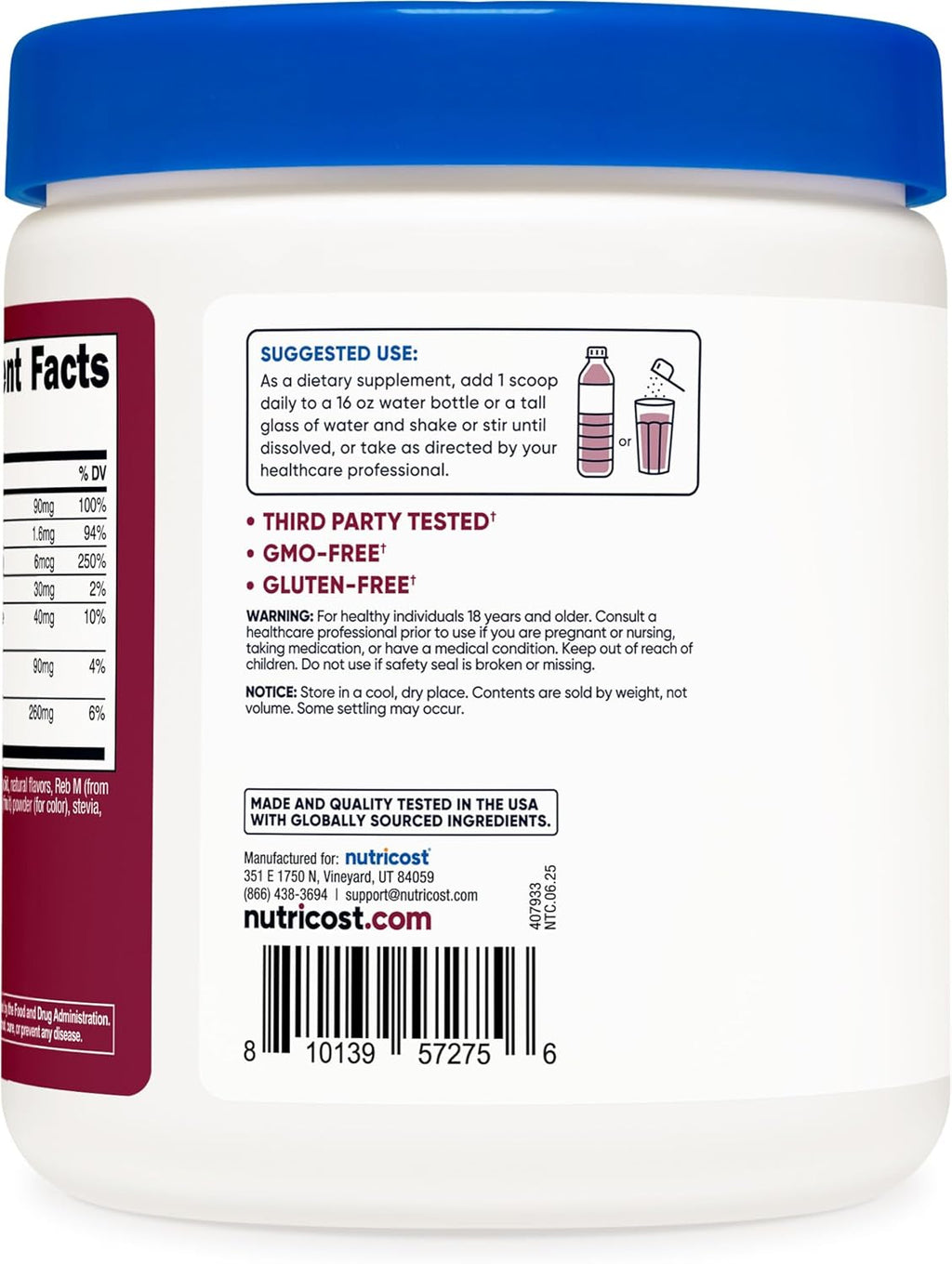 Nutricost Electrolyte Complex Powder (120 Servings, Grape) - Hydration Supplement Drink Mix with Vitamins and Minerals