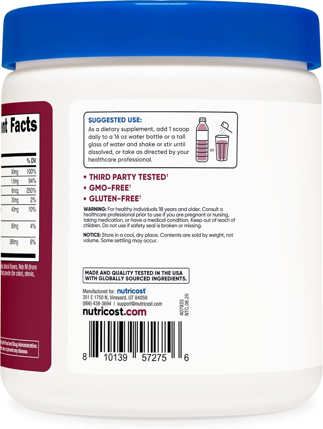Nutricost Electrolyte Complex Powder (120 Servings, Grape) - Hydration Supplement Drink Mix with Vitamins and Minerals