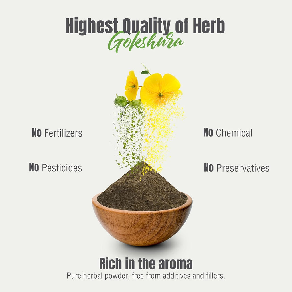 Gokshura Powder | Tribulus Terrestris | Authentic Ayurvedic Herb for Everyday Use | Non-GMO, Vegan, 100% Pure & Natural | 230 GMS Herbal Supplement
