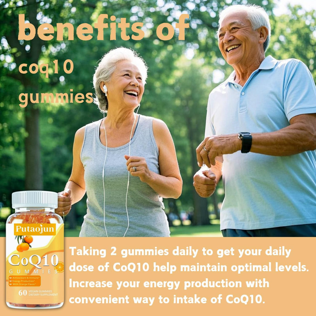 coq10 Gummies | coq10 Gummies for Adults | Orange Flavor | Sugar Free Coenzyme Q10 Vitamins Muscle & Bone Energy | Ultra High Absorption, Cellular Energy, Antioxidant (120 Count (Pack of 2))