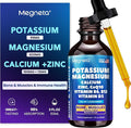 Potassium Magnesium Calcium Zinc Liquid Complex – Chelated Minerals with D3, B6, B12 & CoQ10 for Superior Absorption, Heart, Bone, Muscle, Sleep & Anti-Aging Support, 2 Fl Oz(60ml)