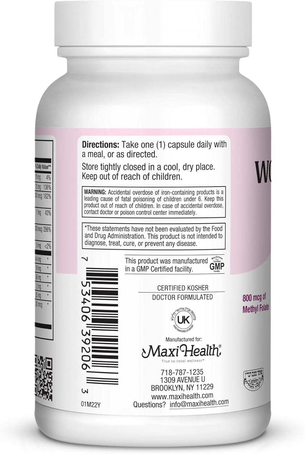 Womens Multivitamin – Essential Multivitamin for Women Supplement with Vitamins A B C D E Calcium Zinc Biotin & More – Daily Multi Vitamins and Multiminerals for Gut Support - Kosher (60 Capsules)
