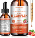Super B Complex Liquid | B12 Methylcobalamin + Methyl Folate | B Vitamins Complex Liquid Drops with B3,B5,B6,B7, Ashwagandha & L-Theanine for Energy, Focus & Immunity, Vegan, 2fl Oz