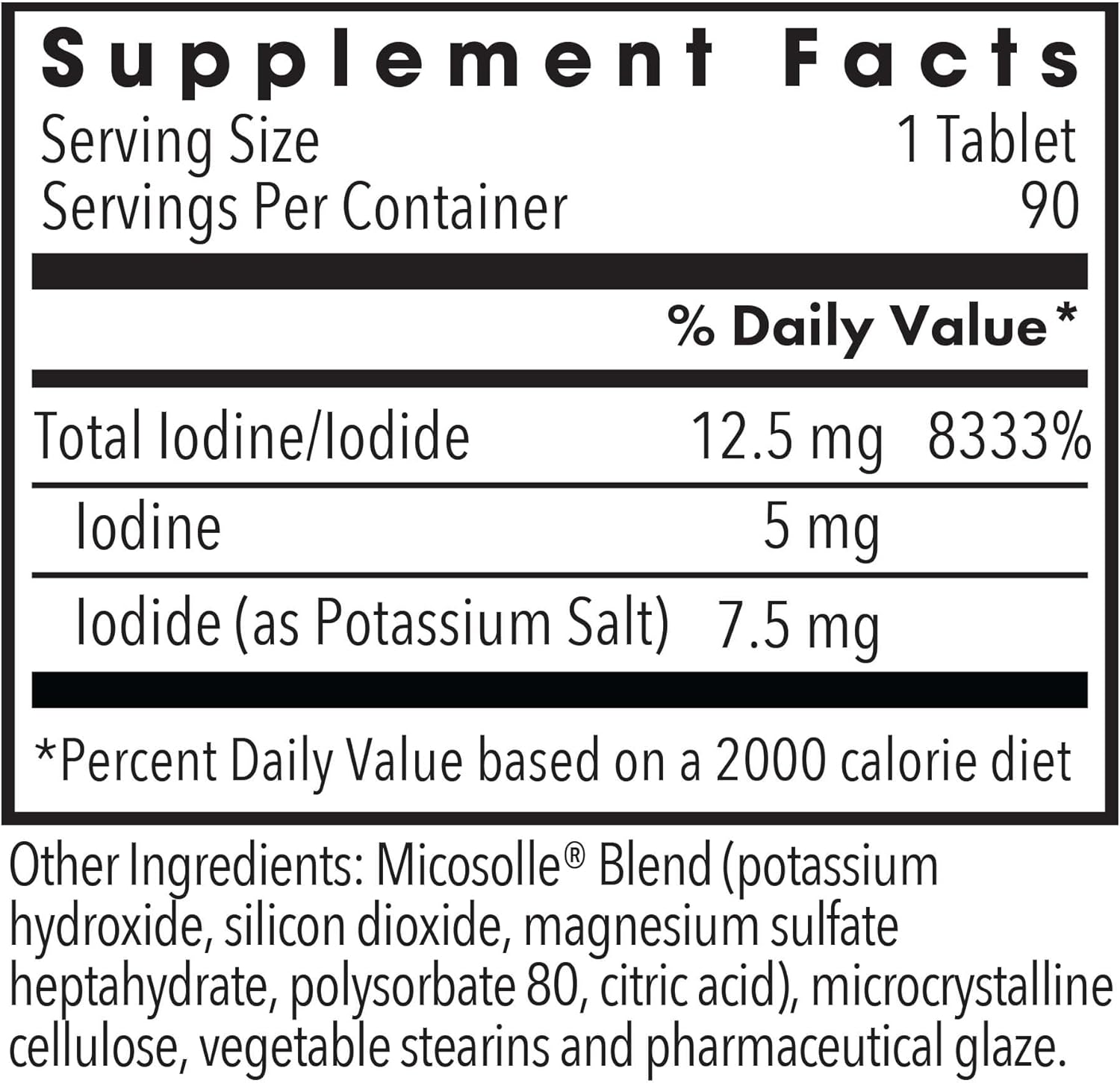Optimox Iodoral 12.5mg Supplement – Iodine for Thyroid Support, Potassium Iodide Tablets, Lugol Solution, Daily Vitamins & Minerals - 90 Count