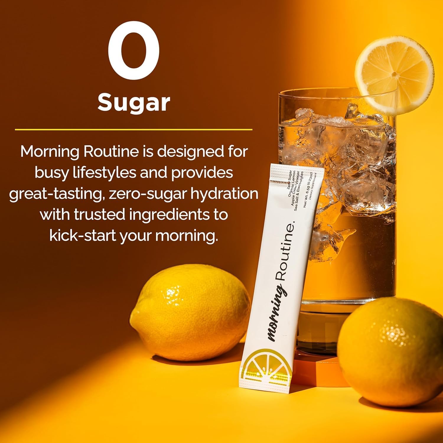 ROUTINE Morning Daily Hydration | Electrolyte Powder Packets with Apple Cider Vinegar, Lemon, and Sea Salt | Keto & Paleo-Friendly Electrolyte Drink Mix (30 Pack)