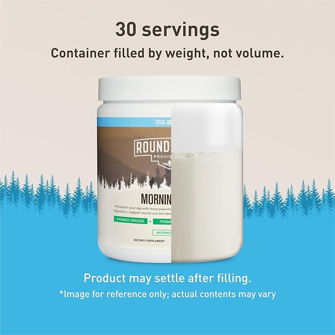 ROUNDHOUSE PROVISION Morning Kick, Powder Supplement for Healthy Digestion, Energy Levels, and Overall Wellness, 30 Servings (9.1 Ounce (Pack of 1), Watermelon Mint)