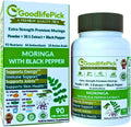 Premium Moringa Capsules with Black Pepper. Moringa Oleifera Powder & 50:1 Moringa Extract for Maximum Benefits 90ct All Natural NonGMO No Rice Powder No Stearate No Silicon Vegan