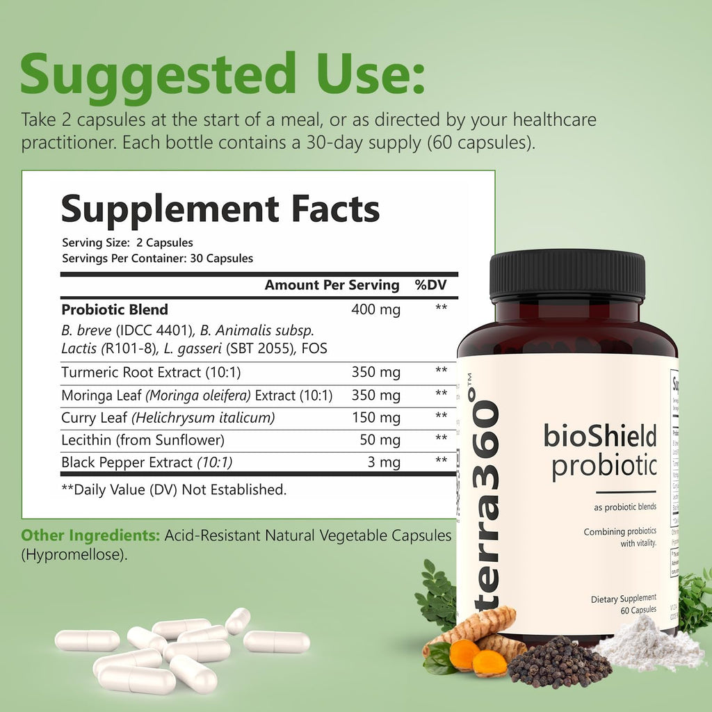 BioShield Probiotic for Women – Menopause, Digestive Health, Joint Comfort, Immune Support, and Body Balance – Multi-Benefit with Turmeric, Curry Leaf & Moringa - 60 Capsules