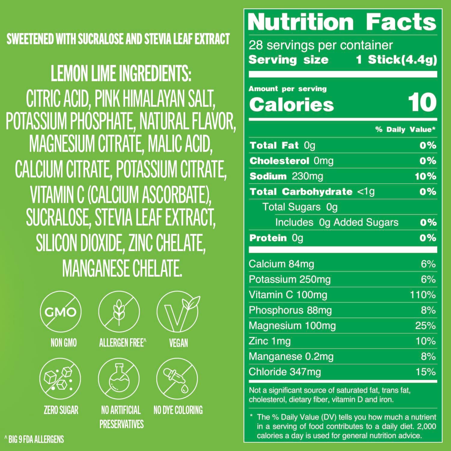 TREVI™ Sugar Free Electrolytes - Drink Mix Hydration Powder Packets - 28 Count - Lemon Lime
