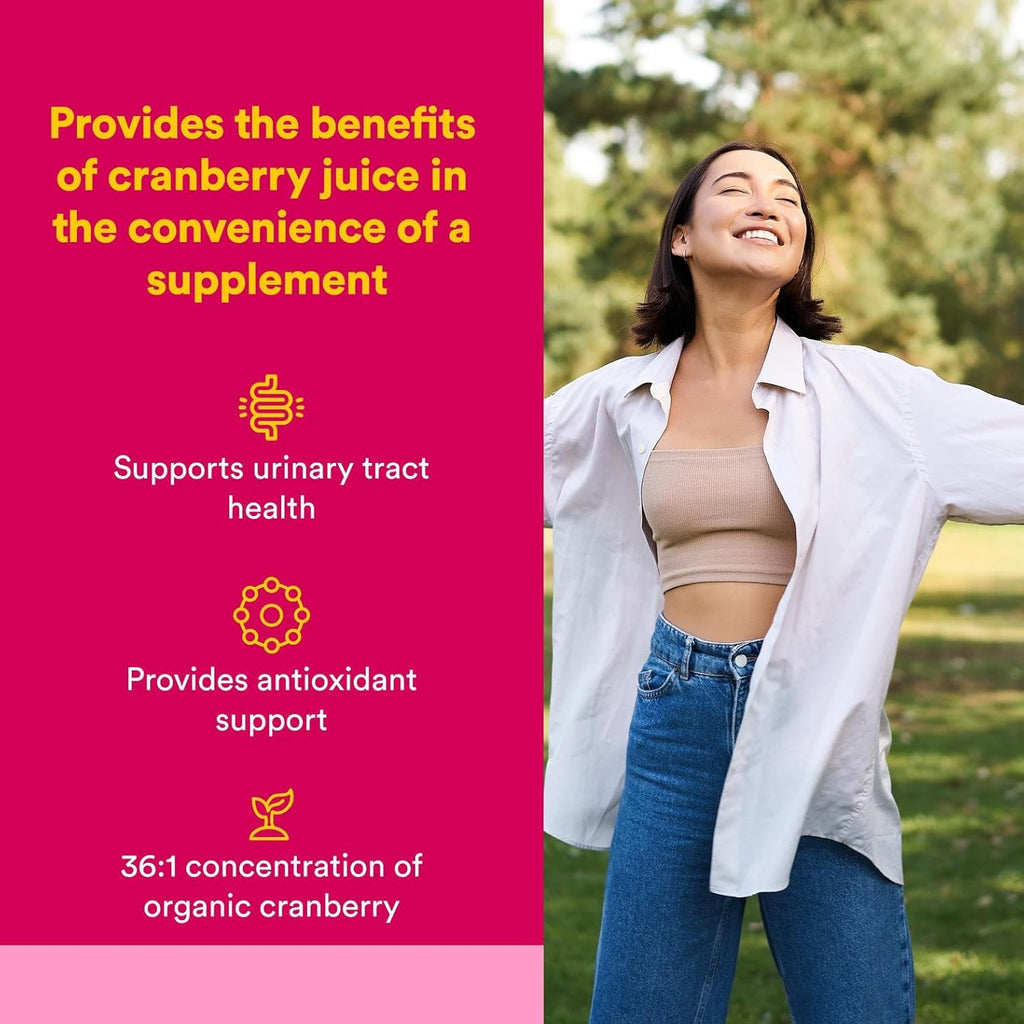 Natural Factors CranRich, Super Strength 36:1 Cranberry Concentrate, 500 mg, Sugar-Free Whole Fruit Cranberry Pills for Urinary Tract Health, 180 Capsules