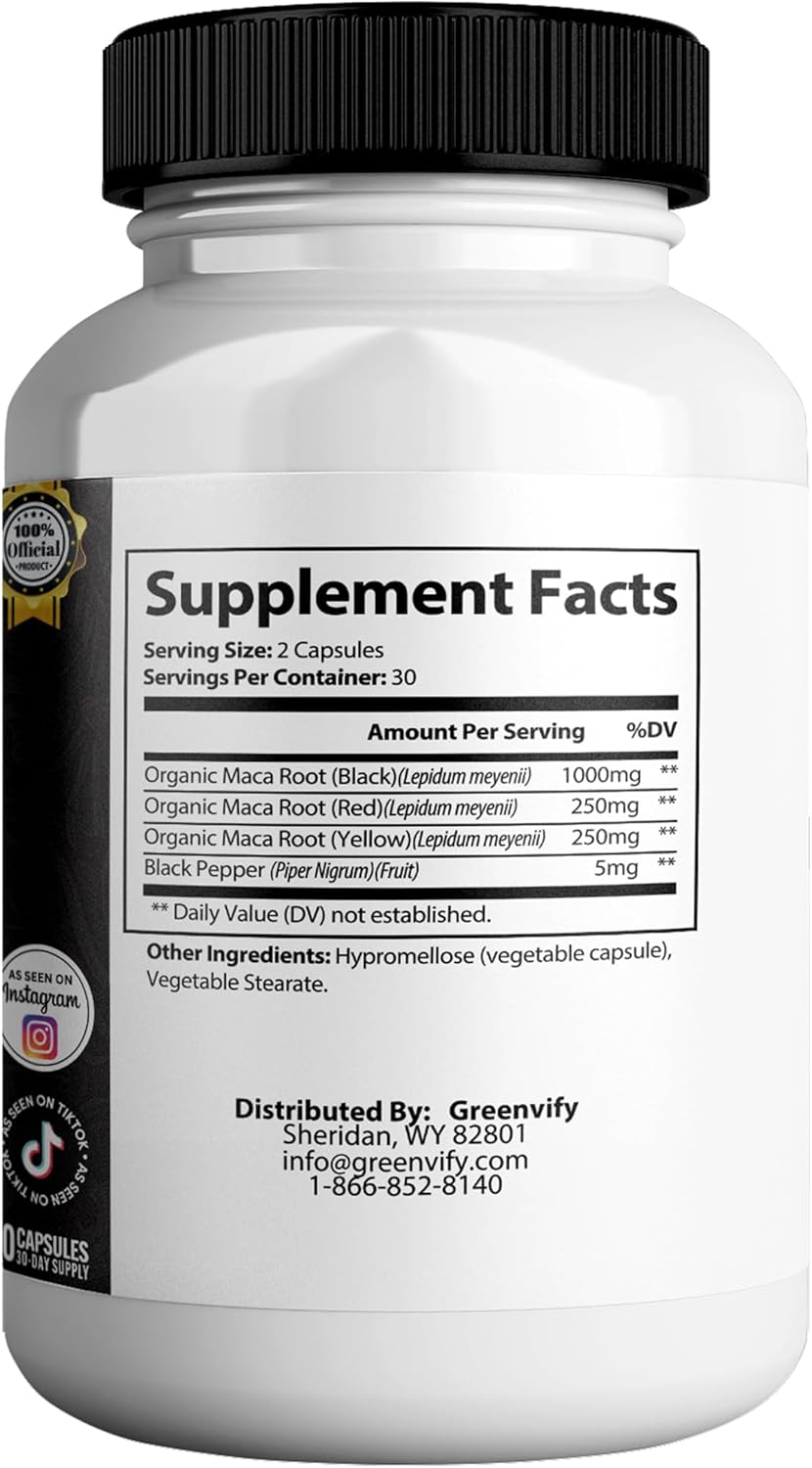 Keskara Max Extra Strength Maca Root Complex, 1500mg Herbal Supplement, 60 Capsules, Sugar-Free, Vegan, Gluten-Free (3)