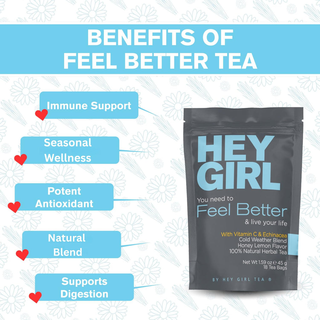 Herbal Lemon Ginger Tea for Cold, Cough, Sore Throat Coat, Immune Support - Get Well Gifts For Women - Elderberry, Echinacea, Ginseng, Lemongrass, Goldenseal - Sick Care Package Gifts for Tea Lovers