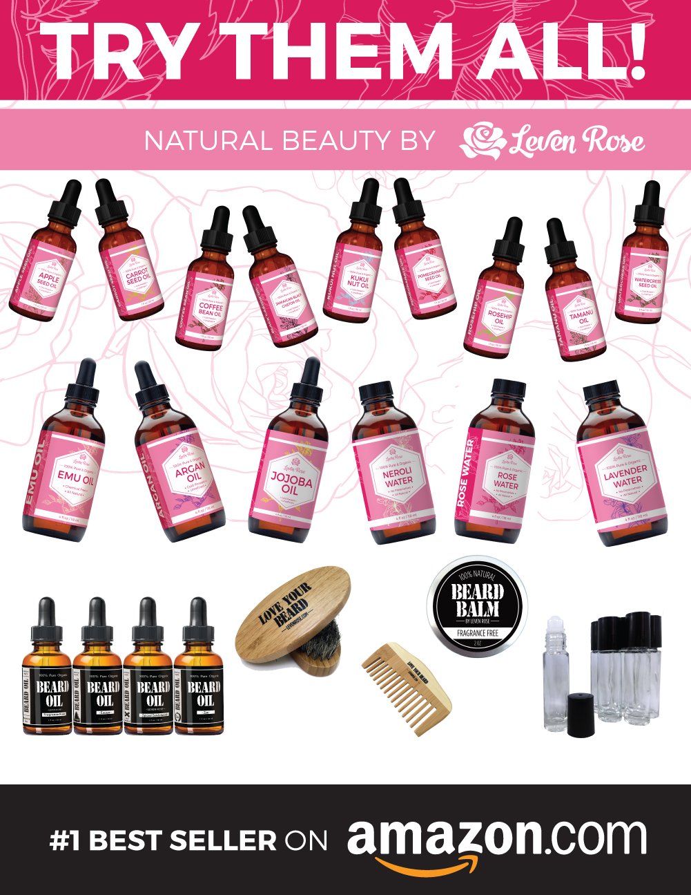 Leven Rose Coffee Bean Oil 1 oz - 100% Natural Cold Pressed Oil for Skin and Hair