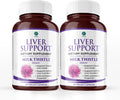 1 Body Liver Support Supplement with Milk Thistle & Dandelion, Twin Pack, 60 Capsules Each