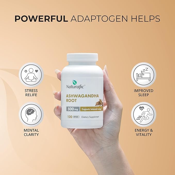 Ashwagandha Root Capsules 500mg – 120 Vegan Capsules | Traditionally Used Herb | Non-GMO, Gluten-Free | Herbal Supplement | Plant-Based Wellness Support