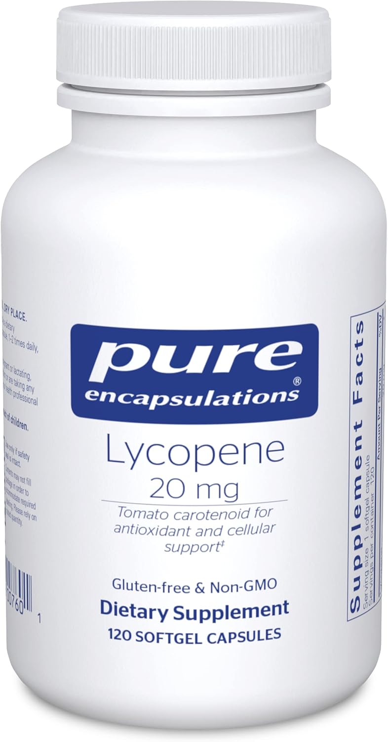 Pure Encapsulations Lycopene 20 mg | Dietary Supplement for Cellular and Macular Support | 120 Softgel Capsules
