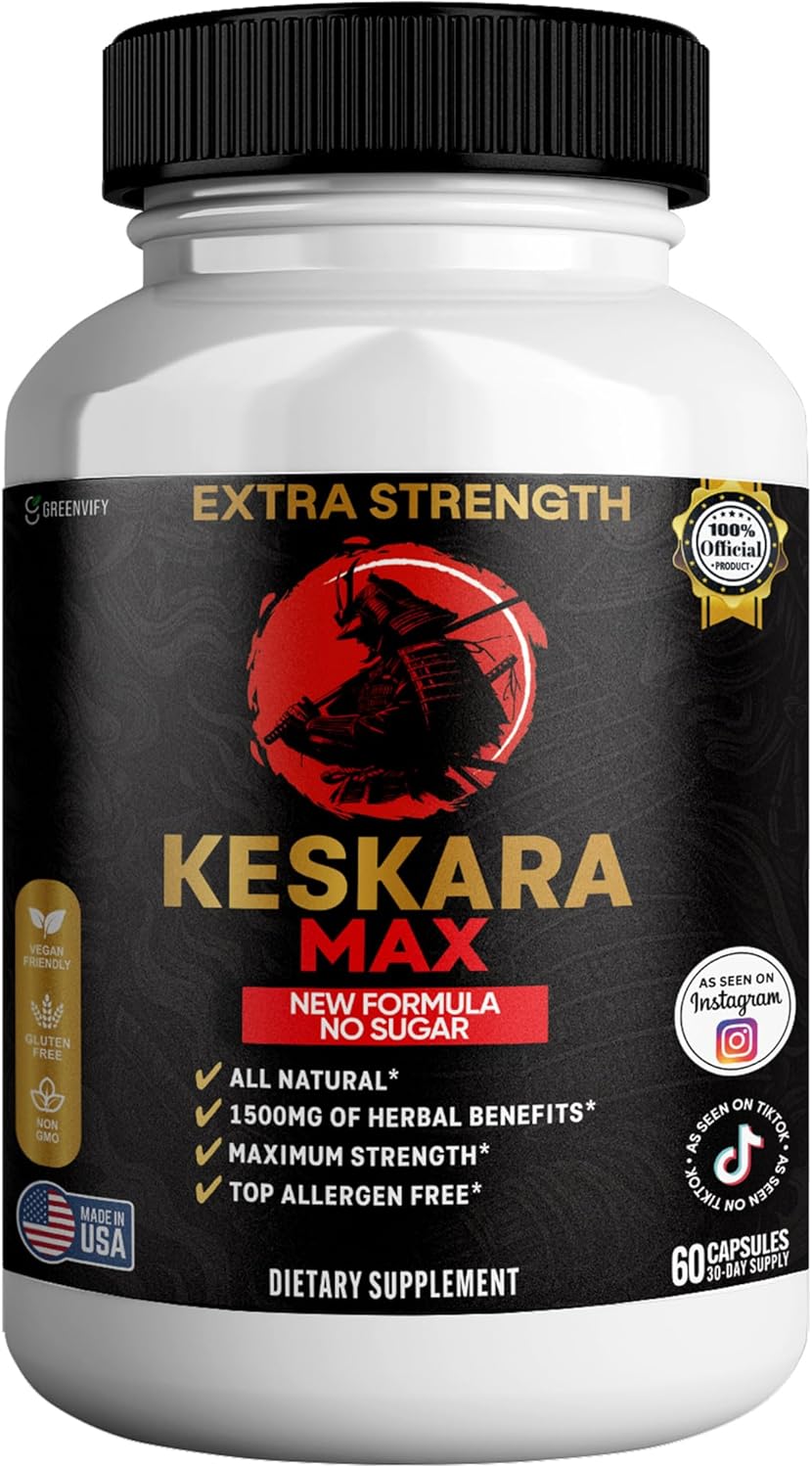 Keskara Max Extra Strength Maca Root Complex, 1500mg Herbal Supplement, 60 Capsules, Sugar-Free, Vegan, Gluten-Free (1)