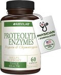 Proteolytic Enzymes with Trypsin & Chymotrypsin - Digestive Enzyme Support - Helps Maintain Tissue, Immune & Circulatory Health | Made in USA | Dietary Supplement - 60 Capsules