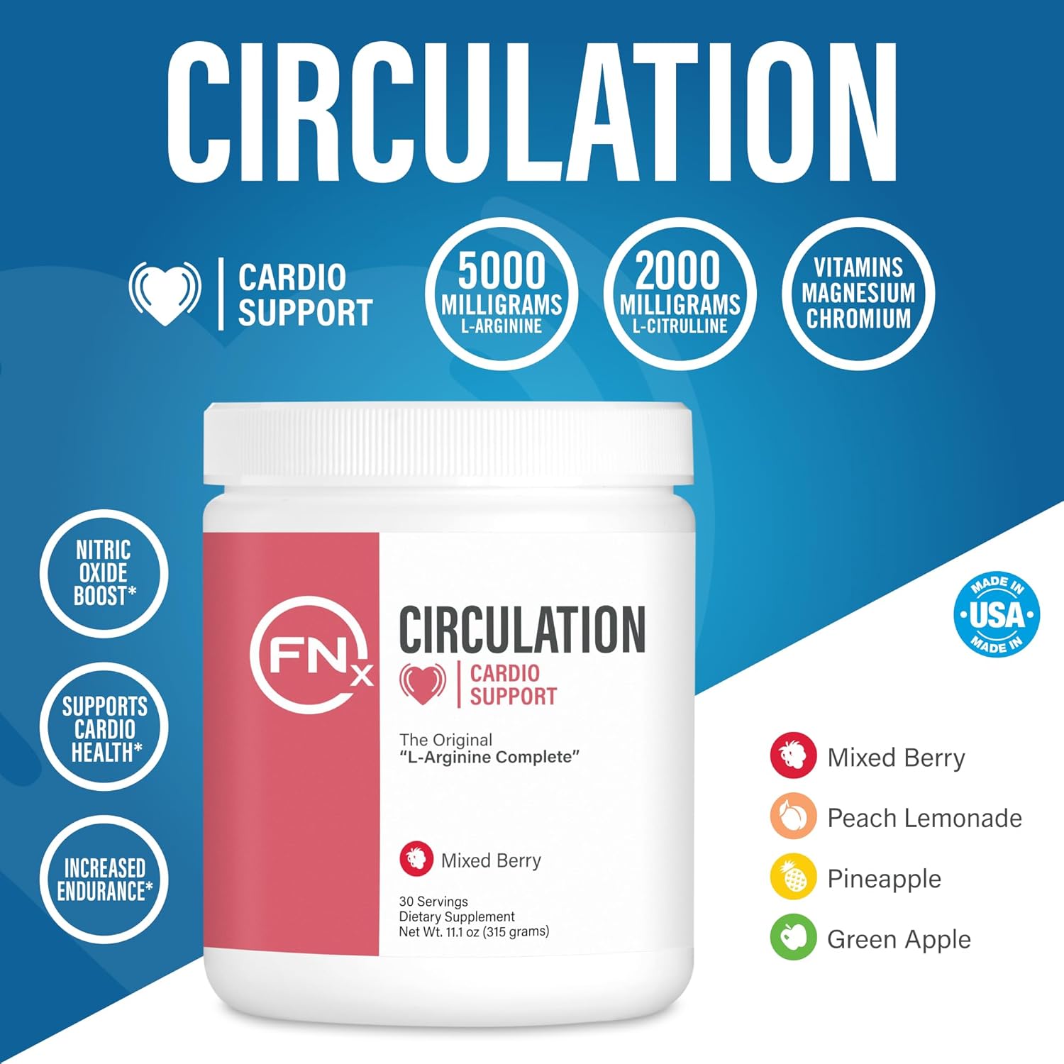 L-Arginine Complete, Green Apple - 5000mg L Arginine, Nitric Oxide Booster, Natural Supplement, Increases Energy and Endurance