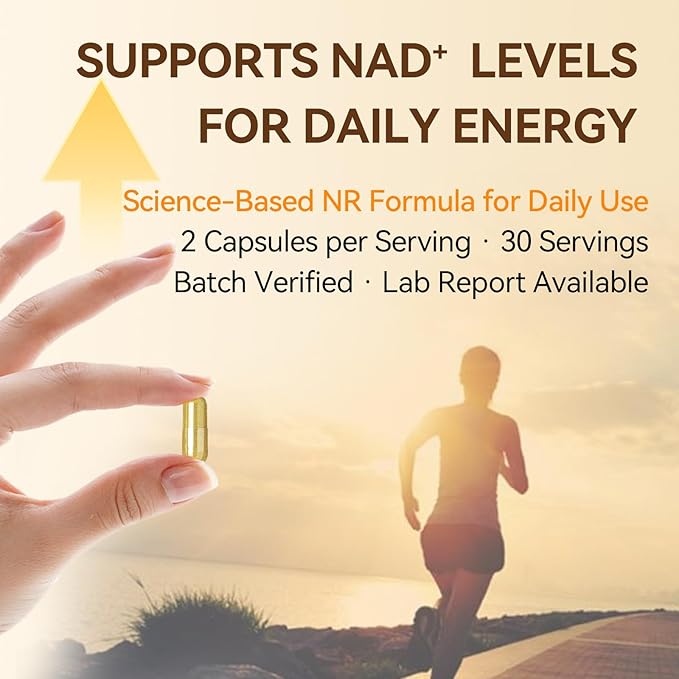 NAD+ Supplement for Healthy Aging & Energy, 500 mg Nicotinamide Riboside (NR) with CoQ10, HMB, Turmeric & Black Pepper, 60 Vegan Capsules | Supports Muscle Strength & Recovery, Heart Health