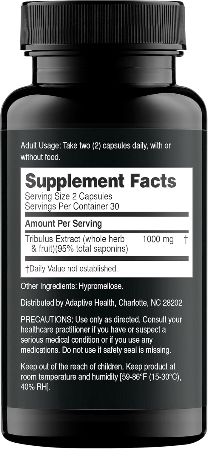 Nugenix Essentials Tribulus Terrestris for Men Extract - 95% Total Saponins, 1000mg High Potency, Extra Strength, 60 Count