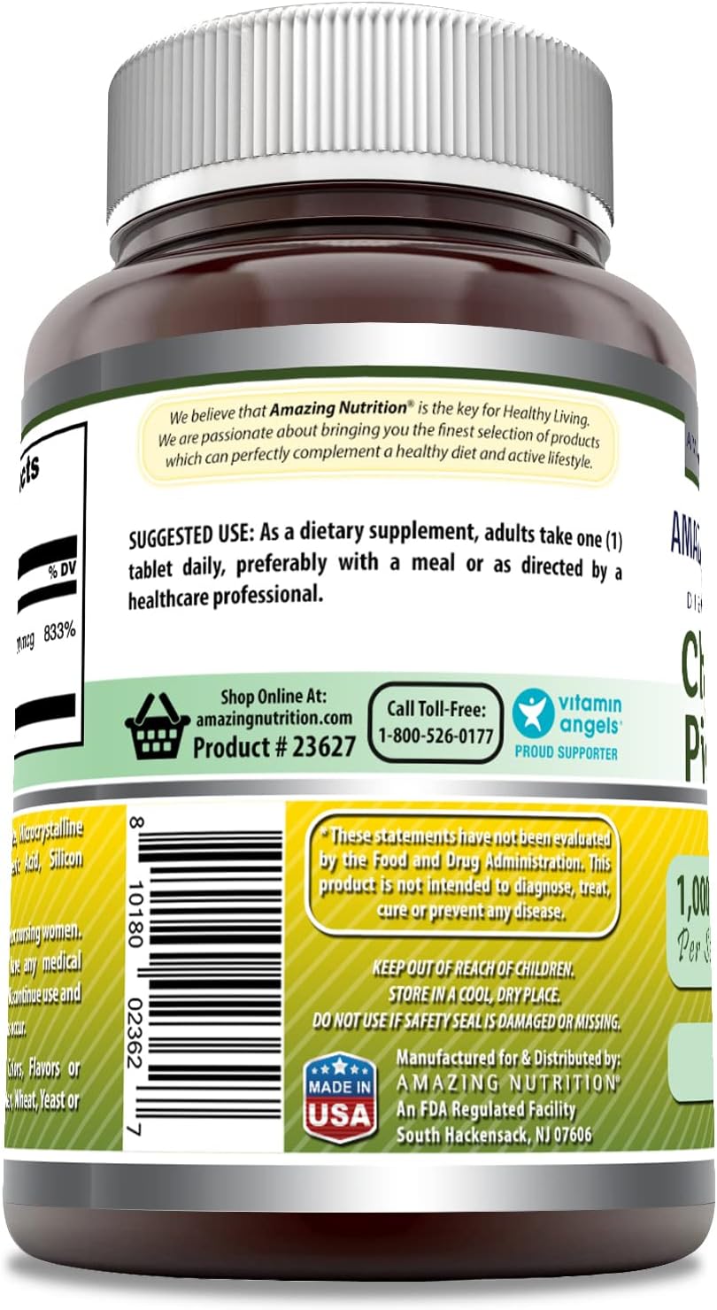 Amazing Formulas Chromium Picolinate Supplement | 1000 Mcg | 120 Tablets | Non-GMO | Gluten-Free | Made in USA