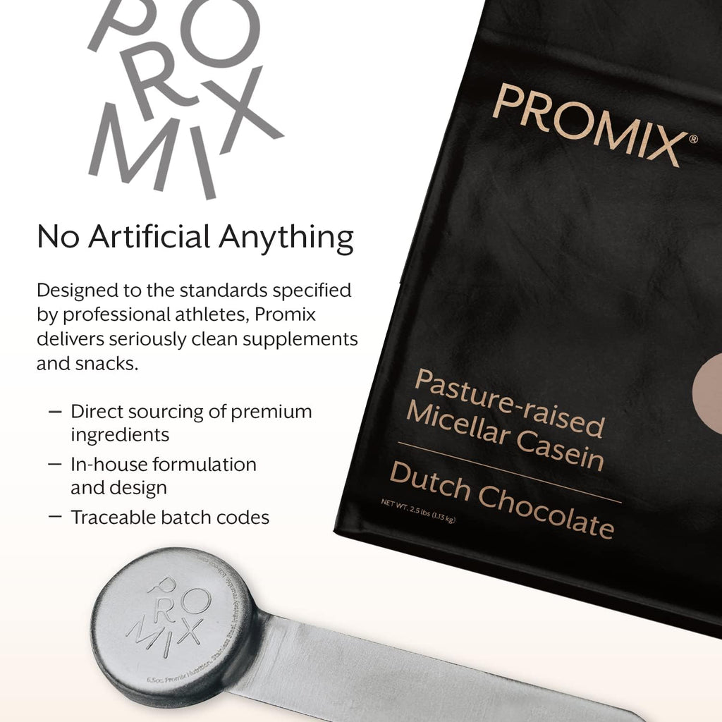 ProMix Nutrition Casein Protein Powder, Chocolate - Grass-Fed - Slow & Sustained Recovery Post Workout Fitness - Shakes, Smoothies, Baking & Cooking Recipes - Gluten-Free - 2.5 Pound (Pack of 1)