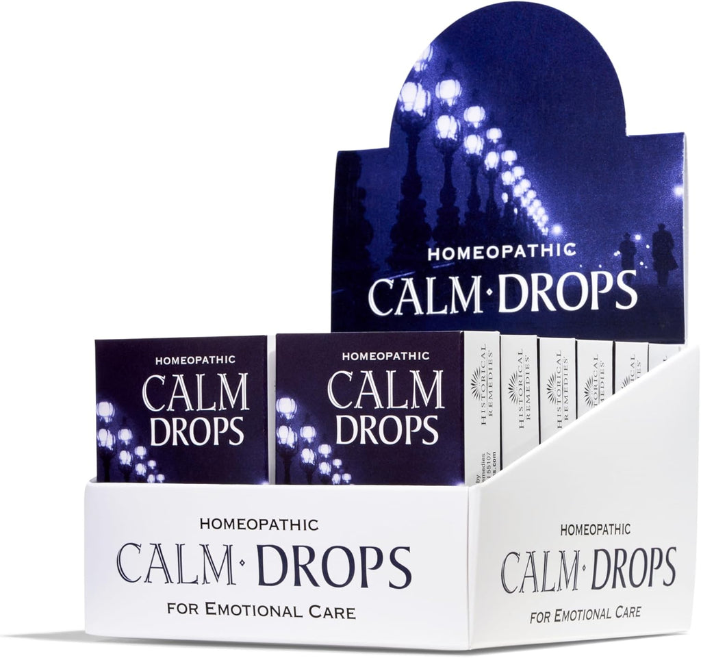 Calm Drops Homeopathic Lozenges (12 Pack)| Natural Care for Emotional Stress Relief, Vegan & Gluten-Free Organic Vanilla Flavor Drops to Promote Relaxation and a Sense of Calm
