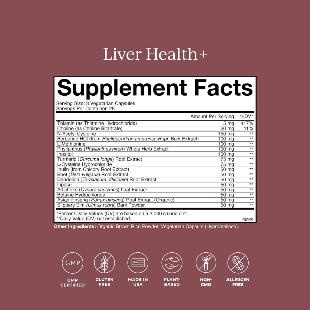 CYMBIOTIKA Liver Supplement with Vitamins & Herbs for Liver Support, Health, Cleanse and Repair, Helps Metabolism and Digestion, Gluten Free, Vegan, Plant Based, and Non GMO, 84 Capsules, 28 Servings