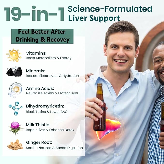 Zaigon Liposomal DHM Supplements, 1000mg dihydromyricetin with l-cysteine, Milk Thistle, Electrolytes, Ginger, NAC, L-Theanine & Vitamin B for Recovery After Drinking & Liver Support, 120 Capsules