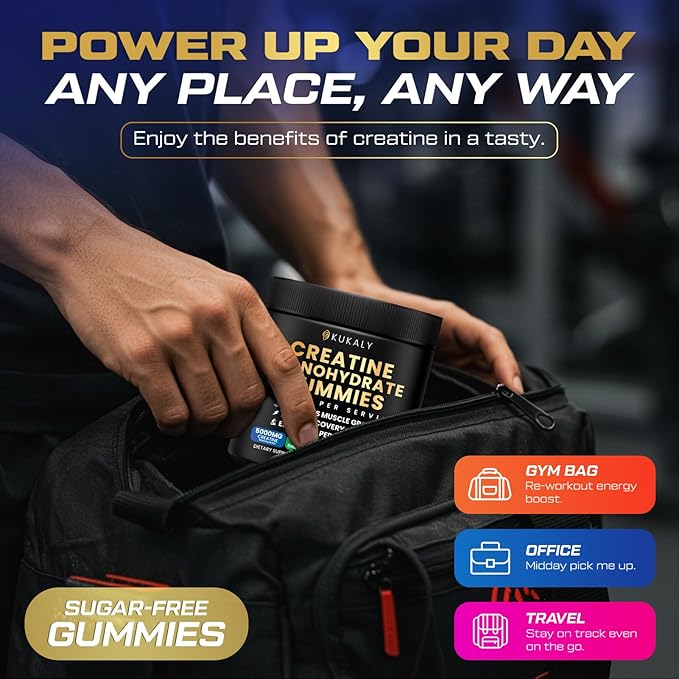 Creatine Monohydrate Gummies for Men & Women, 9000MG Creatine Gummies Sugar Free with L-Taurine, BCAA 2:1, B12 B6 for Boost Strength, Focus & Endurance, Vegan, Non-GMO, Blueberry 120*2 Bottle