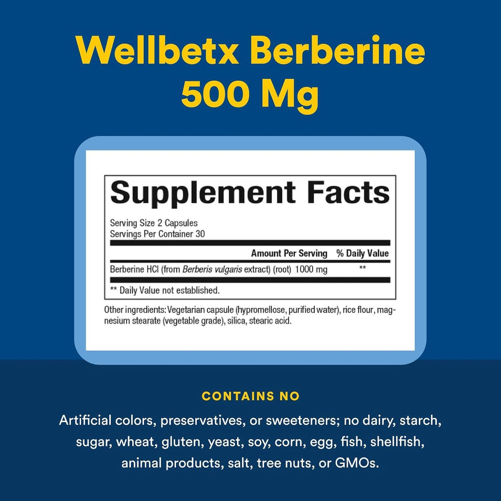 Natural Factors Wellbetx Berberine 500 Mg, 60 CT