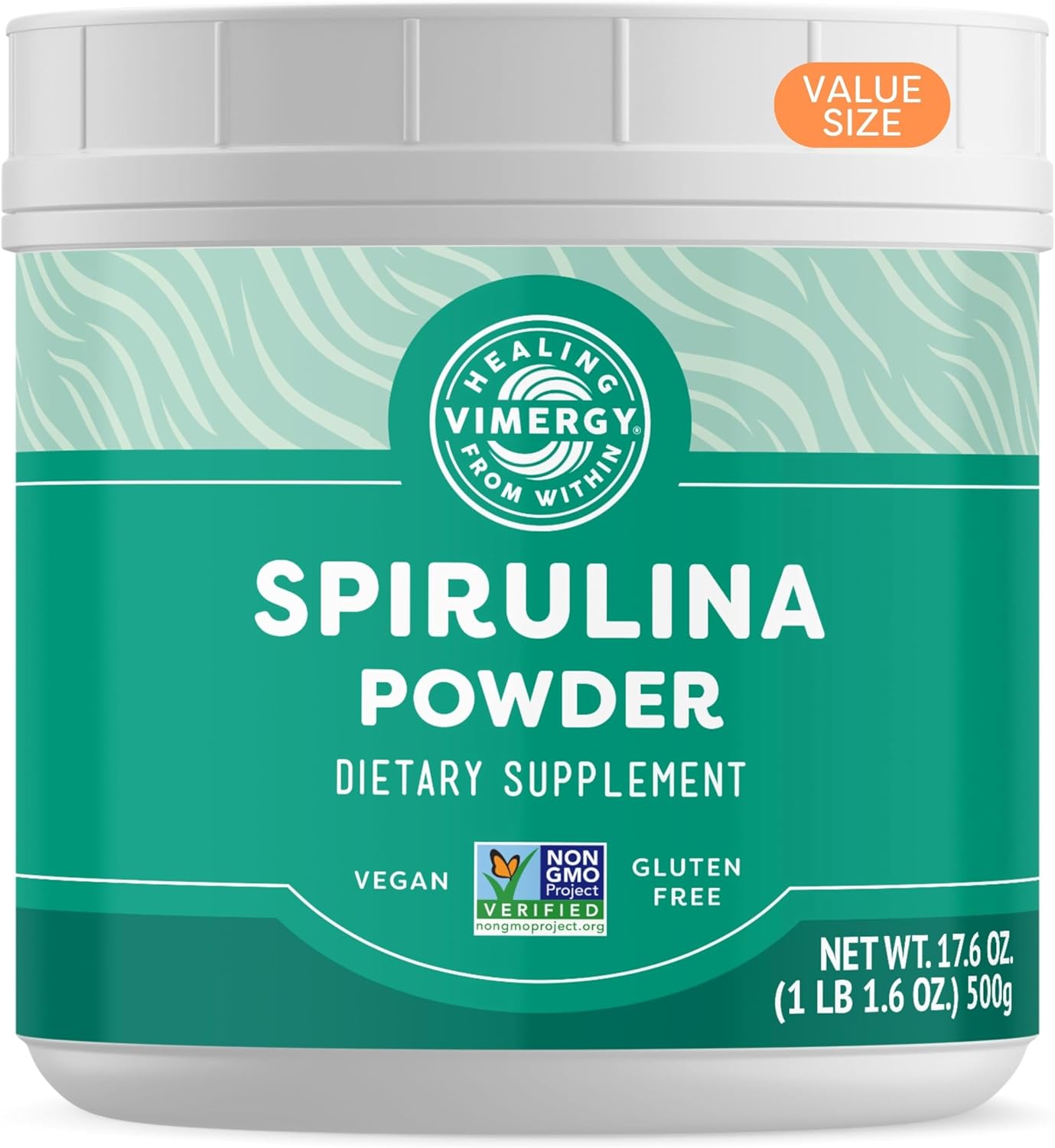 Vimergy Spirulina Powder, 166 Servings – Value Size – Greens Powder – Nutrient Dense Blue-Green Algae Superfood for Smoothies & Juices – Immune Support - Non-GMO, Gluten-Free, Vegan & Paleo - 500g