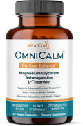 OmniCalm Cortisol Supplements for Women & Men | Stress Relief & Sleep Support with Magnesium & Ashwagandha, L Theanine | 14-in-1 Cortisol Reducer, Manager, Detox – USA
